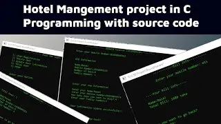Hotel Management Mini project in C Programming | Tourist Management project in C programming| C++