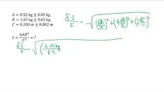 Uncertainty Propagation Multiplication/Division/Exponent Example (with quadrature)