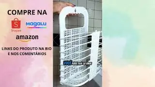 Cesto Organizador Multiuso Dobrável De Parede Plástico Grande