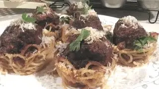 Homemade Spaghetti and Meatballs Muffin Recipe