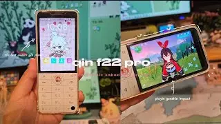 qin f22 pro aesthetic unboxing 🍁| a modern nokia-like phone | genshin, roblox, streaming & more