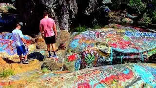 GETTING LOST AT THE SECRET GRAFFITI WATERFALL!?