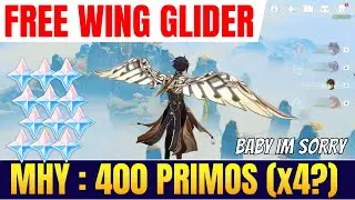 Free Musical Wing Glider (Wings of Shimmering Galaxy) - Free 400 Primogems - Genshin Impact