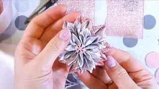 Floco de neve de ano novo kanzashi. grampos de cabelo de floco de neve de natal DIY
