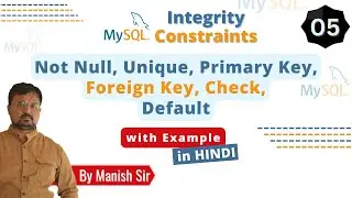 Integrity Constraints in MySQL - Not Null Unique Primary Key Foreign Key Check Default with Example