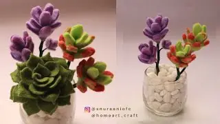 Easy Way to Make Cute Felt Succulents - Felt Flowers 