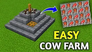 Minecraft Best Cow Farm | Easiest Way to get Leather & Steak - 1.17/1.16 Compact and Simple! | MCPE