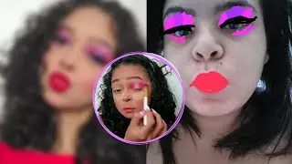 MINHA PRIMA DESENHOU A MINHA MAQUIAGEM, e olha no que deu!