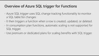 Azure SQL trigger for Functions