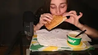 Subway Sandwich & Soup/Eating Sounds/Whispering ^_^ NomNomNom ASMR