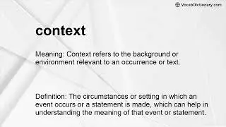 context Meaning