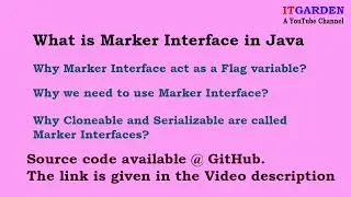 Core Java Interview Questions - What is Marker Interface in Java and use of Marker Interface.