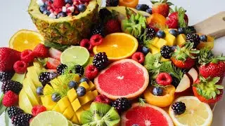 Tropical fruit Orange lemon strawberry melon grapefruit