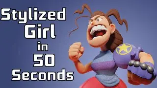 Sculpting and Texturing Stylized Girl in 50 Seconds 