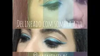 Delineado com sombra azul ( Treinando make)