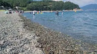 여수여행 만성리 몽돌 검은모래 해변