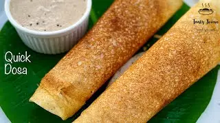 Crispy instant Dosa recipe | no soaking no fermentation Dosa recipe | Dosa chutney recipe
