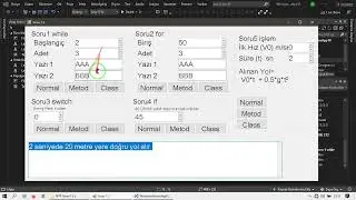 Nesne Tabanlı Programlama NTP Normal, Metod, Class kullanımı C# Form app, if switch for while