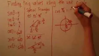 Finding Trig Values Using the Unit Circle