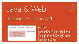 String API in Java | #34 | appendCodePoint() Method of StringBuffer & StringBuilder Classes in Java