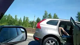 Столкновение микроавтобуса и Volvo на трассе под Пензой (24.06.2018)