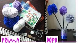 fiori pon pon di  lana tutorial by vale jk