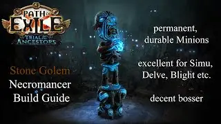 PoE 3.22 (TotA) - 80m+ DPS  Stone Golem Necromancer minion build guide