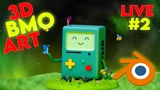 Creating Adventure time BMO Art #live #2