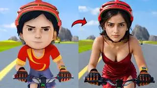 Shiva Cartoon Characters in Real Life Female Version 😱👩 |  Female Transformation 🔥 ⭐
