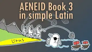 Aeneid book 3 story in simple Latin with pictures and questions