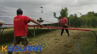 FK4 Motorized solar Panel Cleaning Brush Cleaning A Ground Solar Installation