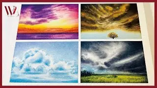 Painting Clouds in Watercolor- Wet on Wet technique- Windy Shih