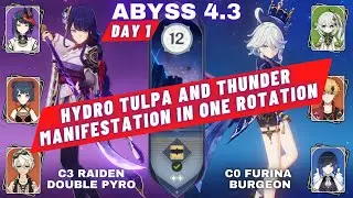 NEW Abyss 4.3 C3 Raiden Double Pyro & C0 Nahida C0 Furina C0 Yelan Thoma Burgeon