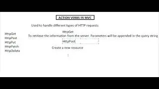 Action Verbs in MVC