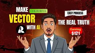 AI দিয়ে Colorful Vector Design | Real Process | Online Income 2026