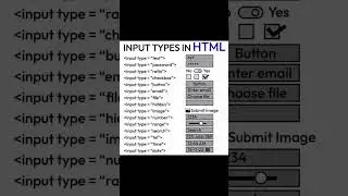 input types in html