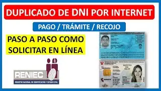 Duplicado de  DNI por Internet ¿Cómo tramitar? Pago, trámite y recojo - RENIEC