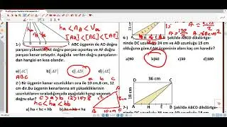 5-)M8 Üçgen (Üçgenin Yardımcı Elemanları) Yükseklik  2