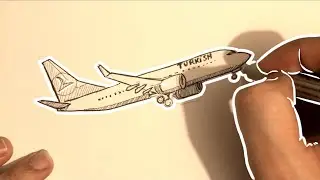 Uçak resmi nasıl çizilir | THY uçak çizimi