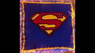 Mantita temática tejida c2c con el logo de supermán 🦸🏻‍♂️#crochet #tejer #superman