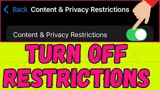 How to Turn off Restrictions on iPhone, iPad