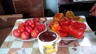Borscht dressing under polyethylene lids for the winter. 