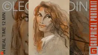 Портрет с натуры Графика Пастель Graphic portrait pastel © Беседин