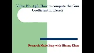 496: How to Compute the Gini Coefficient in Excel?