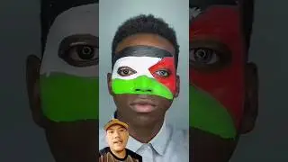 menggambar bendera Palestina di wajah#short#flag#palestine