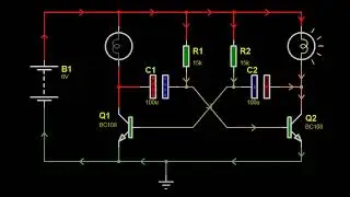 Astable Multivibrator using Transistor Animation