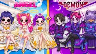 K-Pop Demon Hunters | Angel vs Demon Family in Airplane | Best DIY Fashion Paper Dolls
