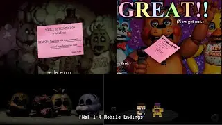 FNaF 1-4 Mobile Endings (6th anniversary)