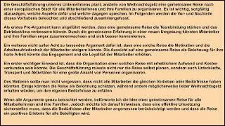 DTB C1 Schreiben Stellungnahme: eine gemeinsame Reise mit Familien anstatt Weihnachtsgeld
