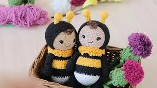 Шмель, пчёлка крючком/Вязаный чертополох